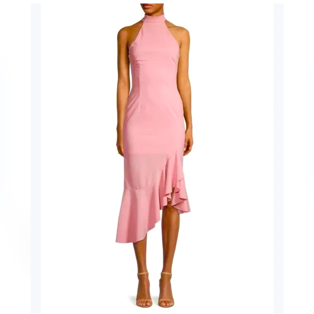 NWT The Fashion Poet Ruffle Mock Neck Dress